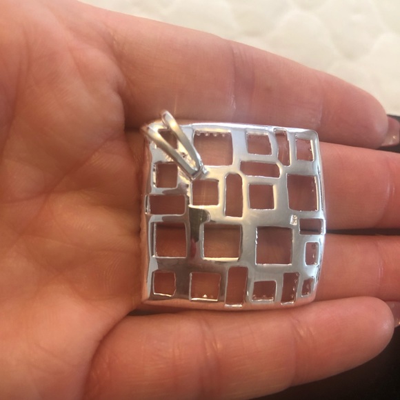 Sterling Silver SQUARES Pendant - Picture 3 of 6
